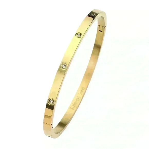 Stainless Steel crystal embellished bangle - Picture 1 of 3